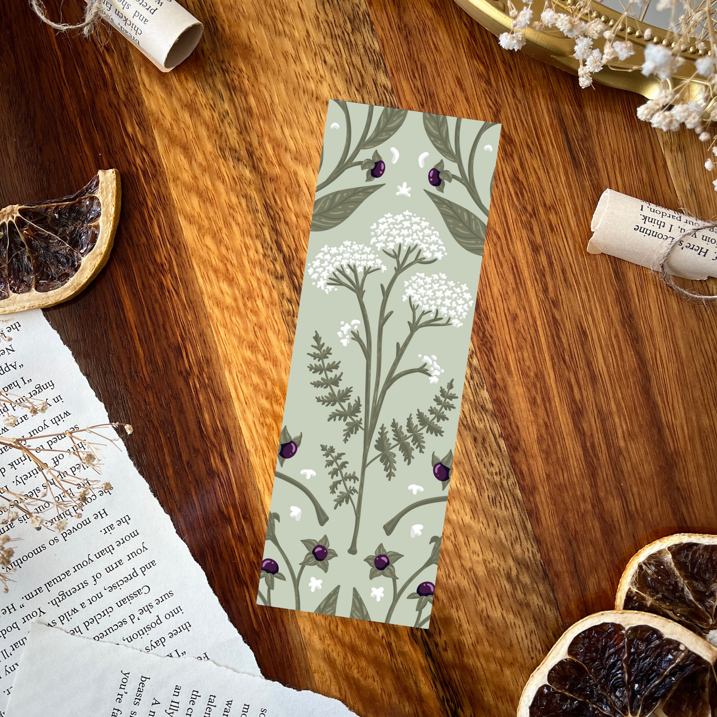 Charlie and Fox - Wildflowers double-sided bookmark