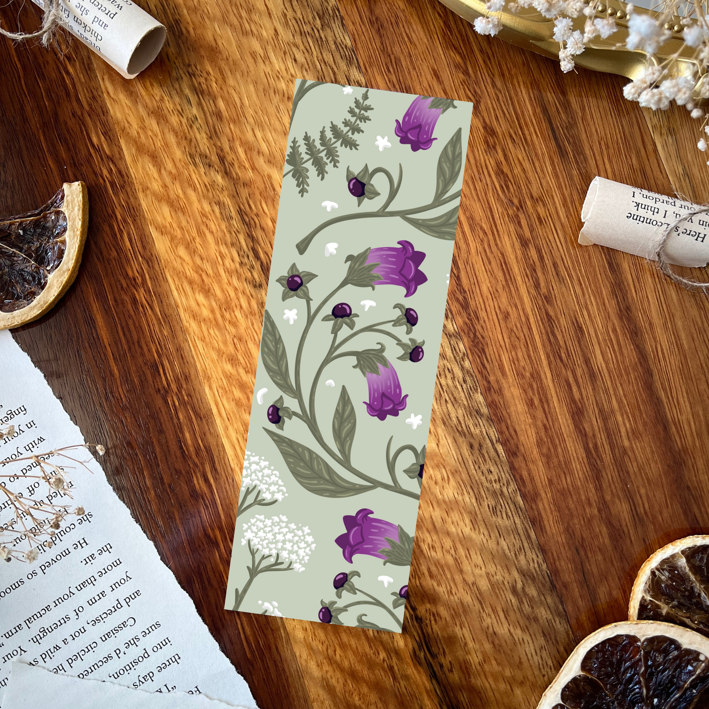 Charlie and Fox - Wildflowers double-sided bookmark