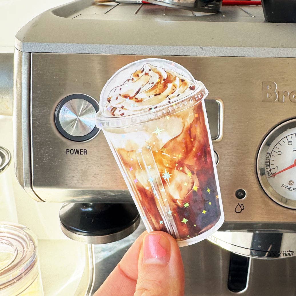 Iced Coffee Glitter Sticker