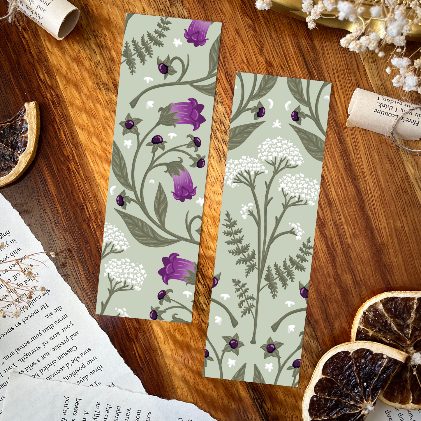 Charlie and Fox - Wildflowers double-sided bookmark