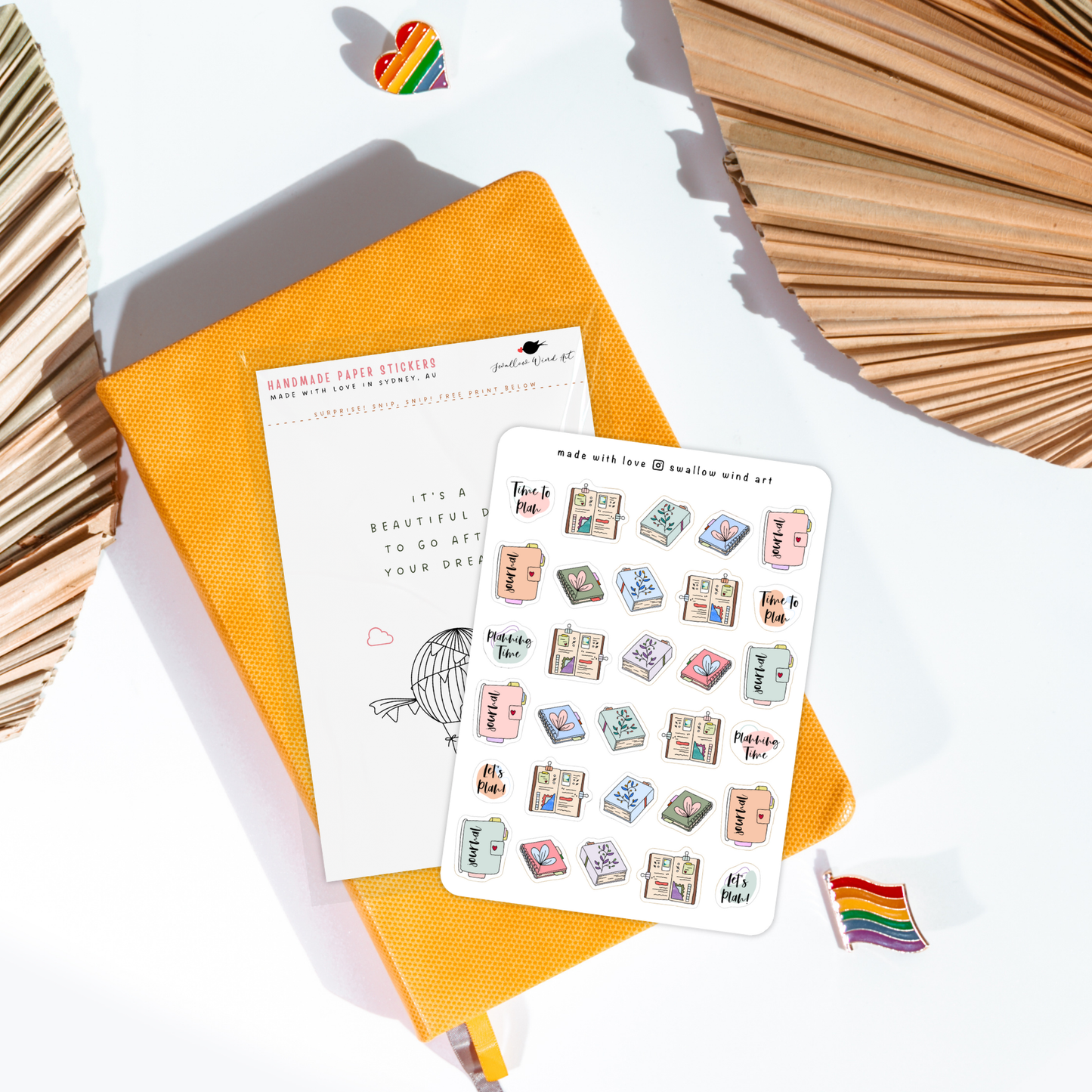 Sticker Sheet - Books & Flowers Aesthetic Planner Stickers