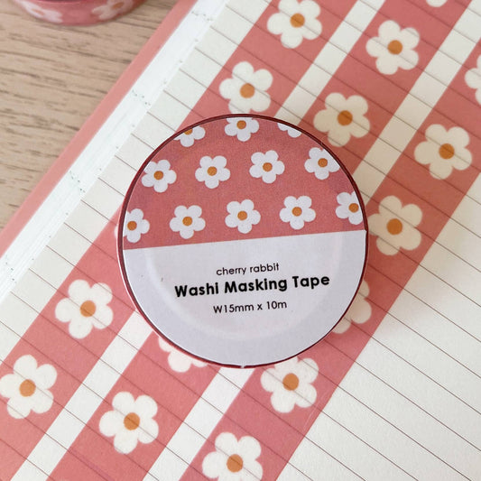Pastel Daisies Washi Tape: Pink
