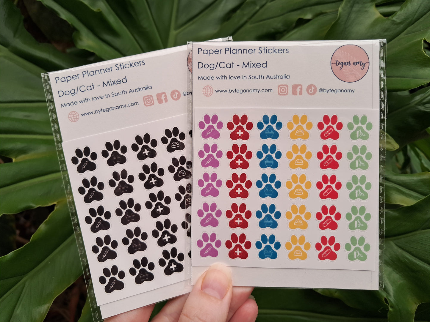 Paper Planner Stickers - Dog/Cat - Black