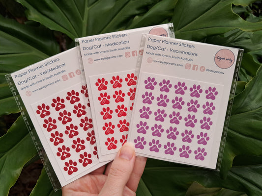 Paper Planner Stickers - Dog/Cat - Coloured