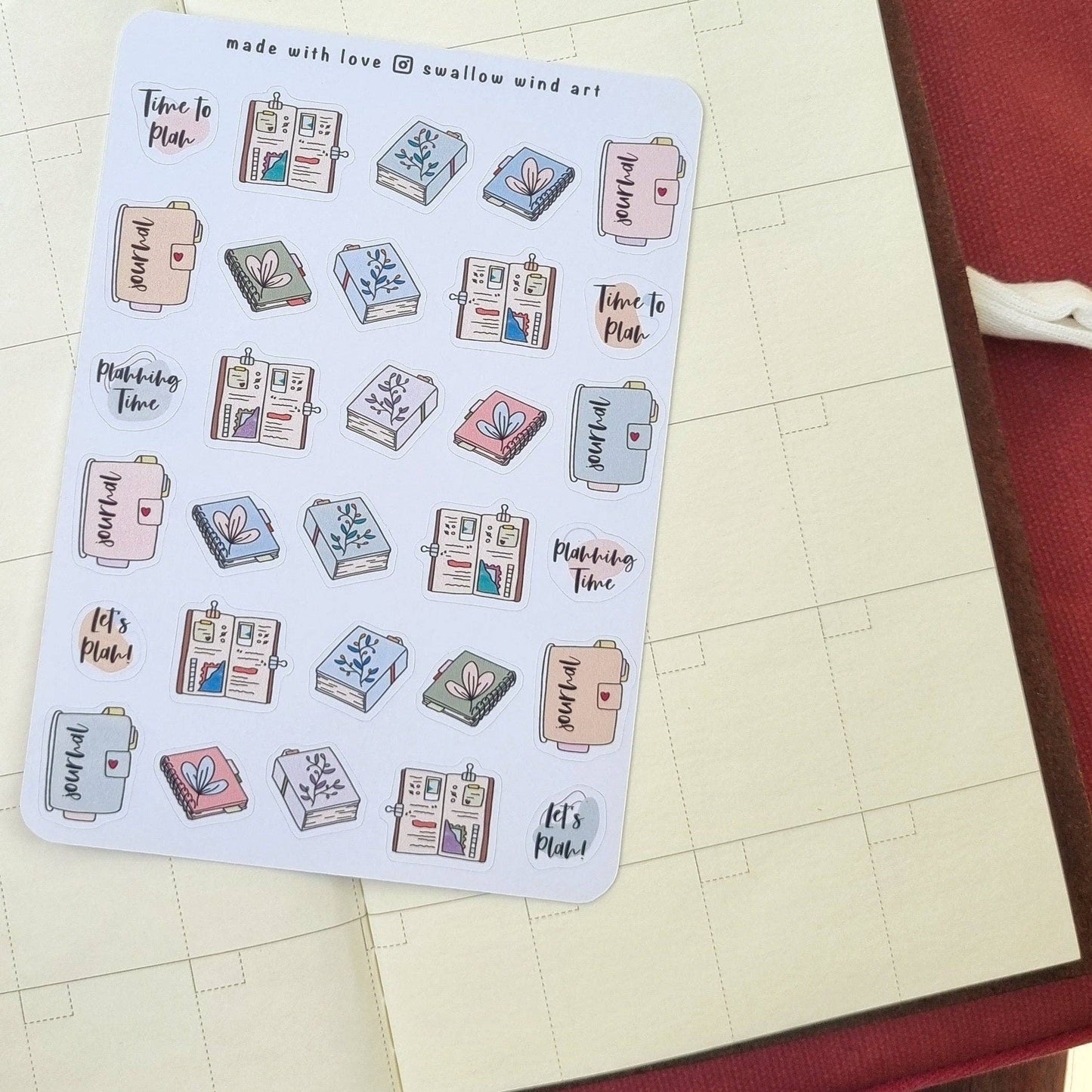 Sticker Sheet - Books & Flowers Aesthetic Planner Stickers