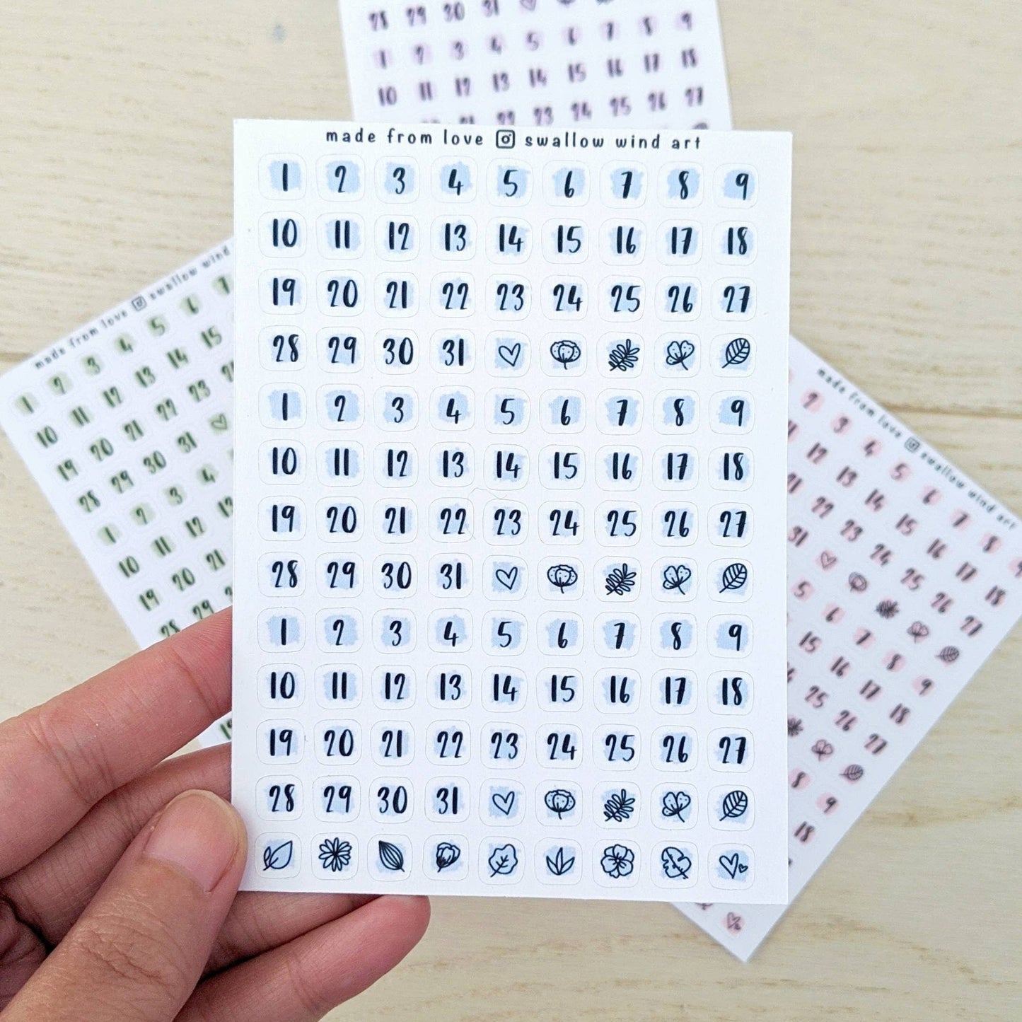 Sticker Sheet - Functional Date Dot Journal Stickers: Sky Blue