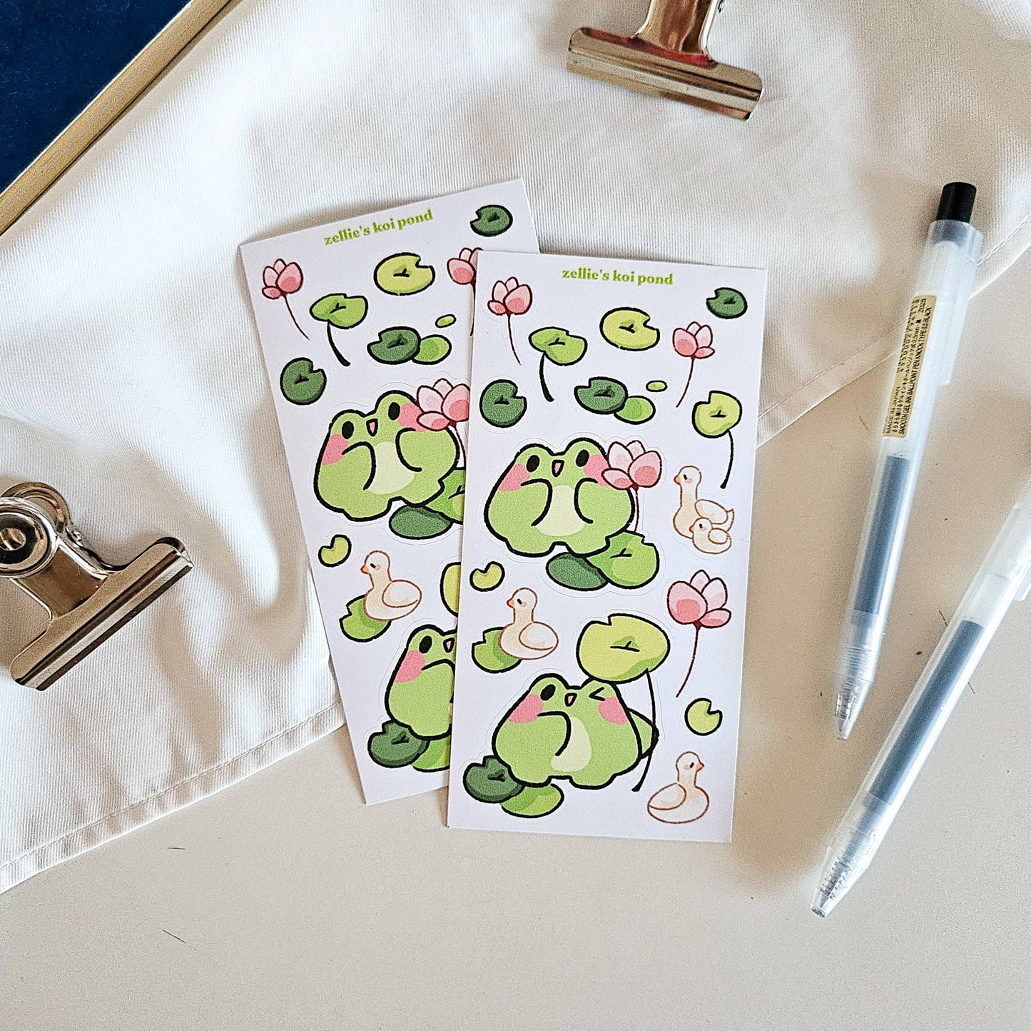 Nomnoms frog duck pond vinyl sticker sheet