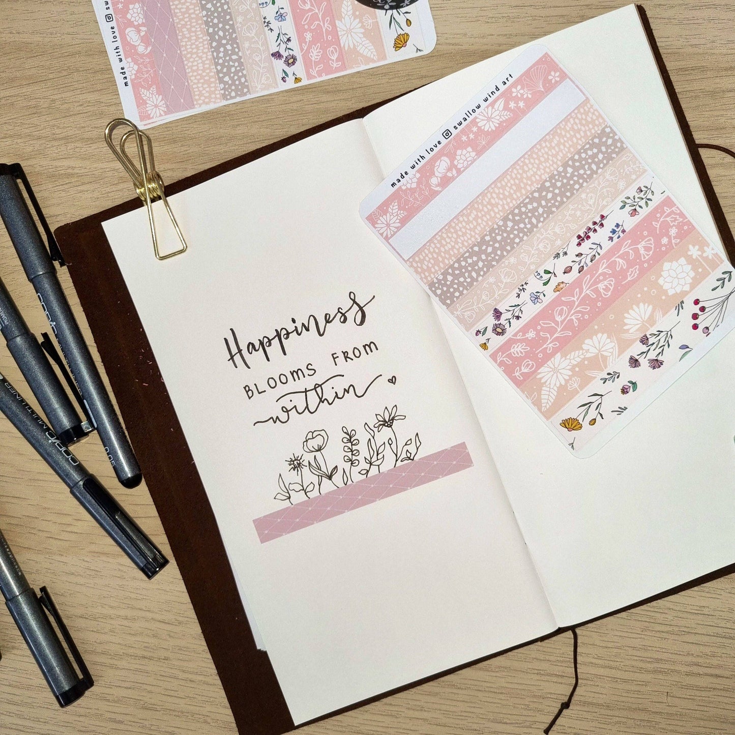 Sticker Sheet - Floral Washi Strip