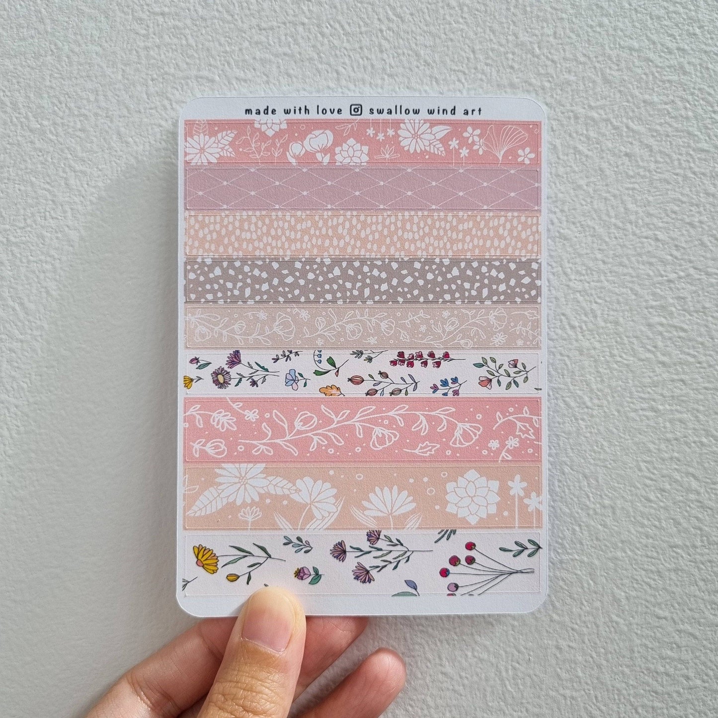 Sticker Sheet - Floral Washi Strip