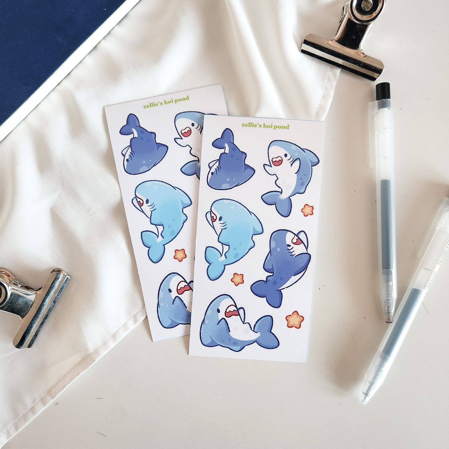 Shark vinyl sticker sheet
