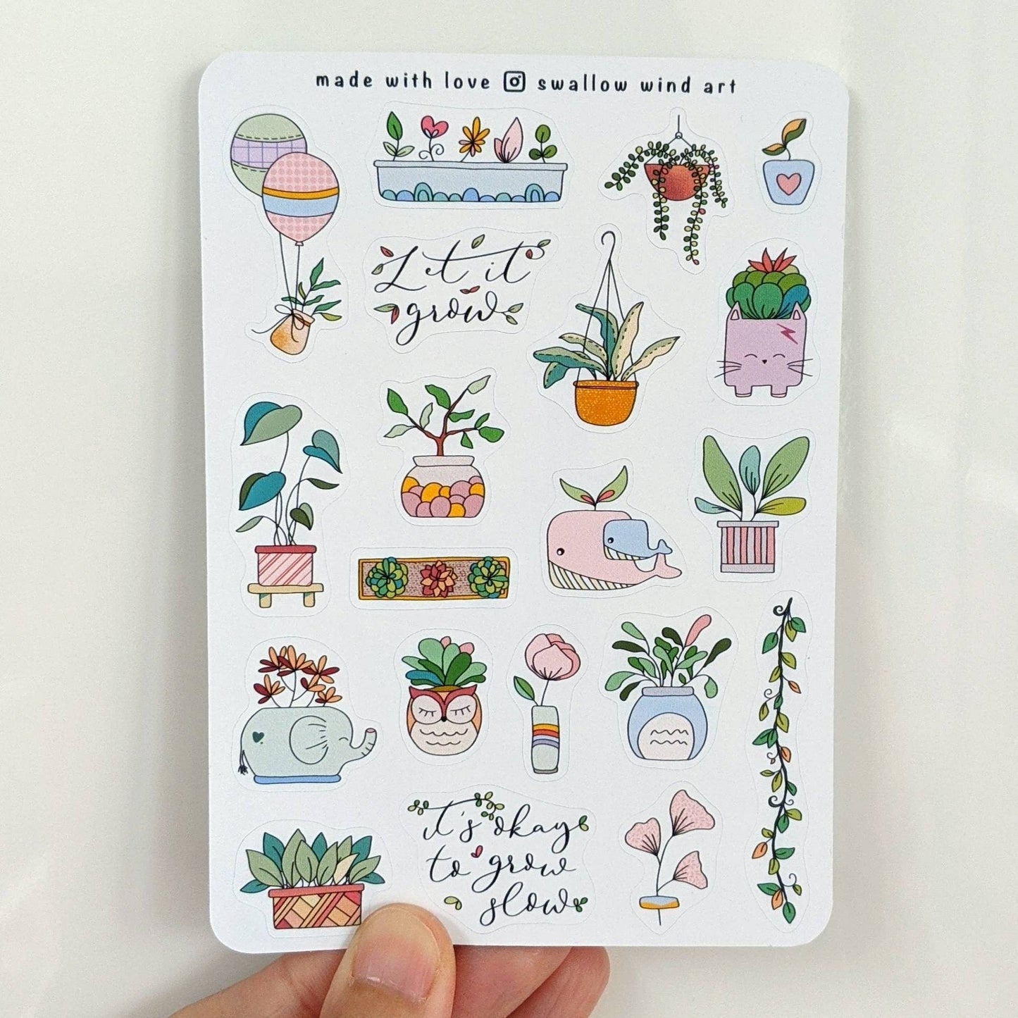 Sticker Sheet - Potted Plants, Botanical Planner