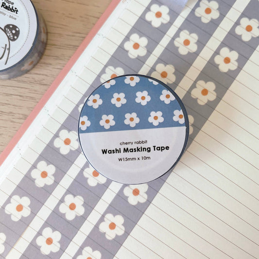 Pastel Daisies Washi Tape: Blue
