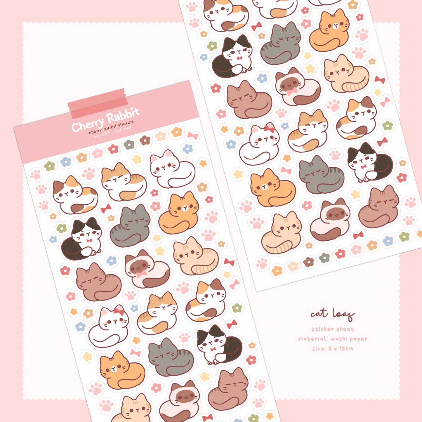 Cat Loaf Sticker Sheet no.083