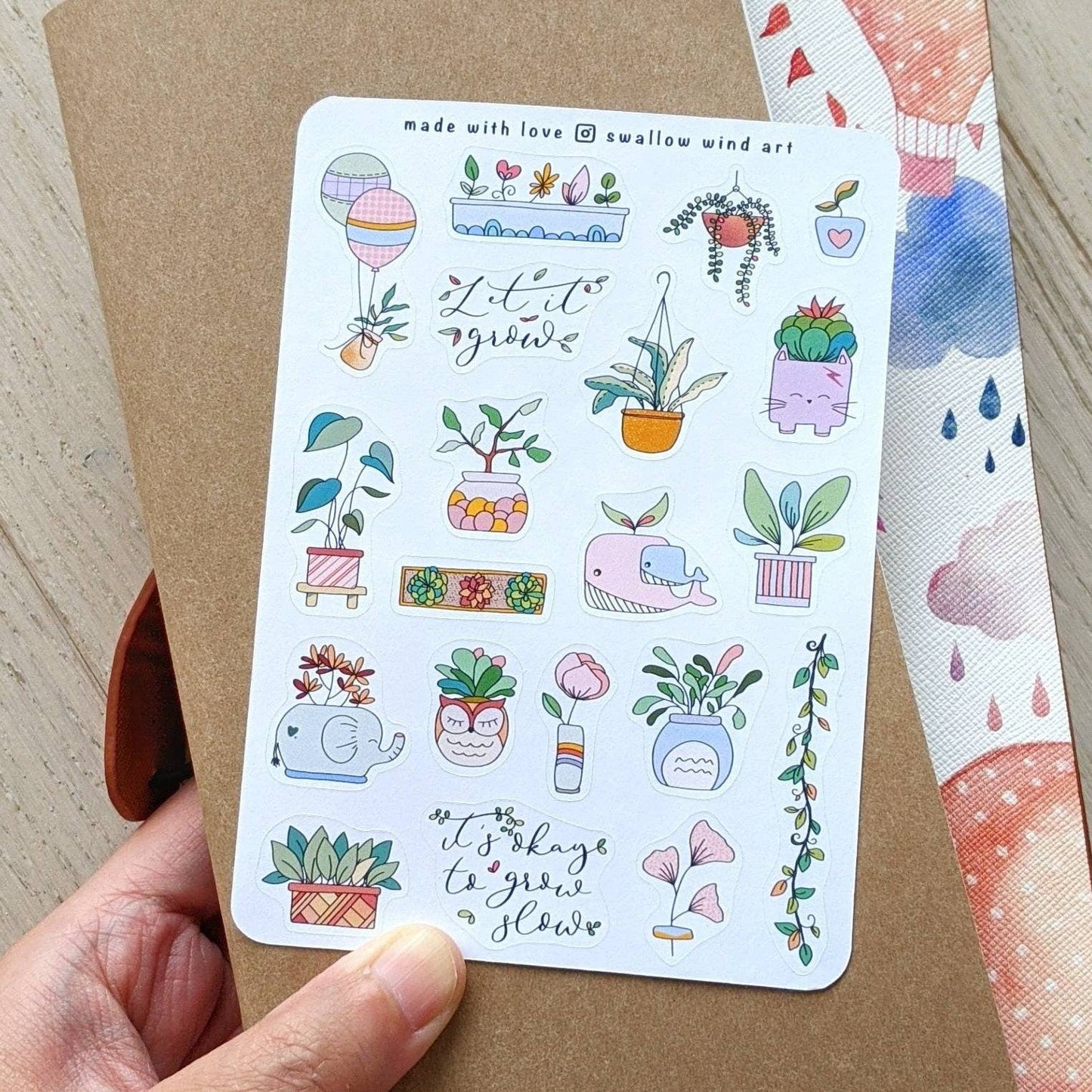 Sticker Sheet - Potted Plants, Botanical Planner