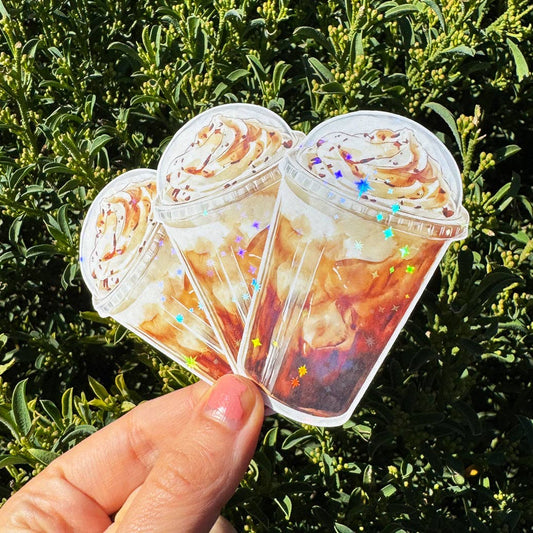 Iced Coffee Glitter Sticker