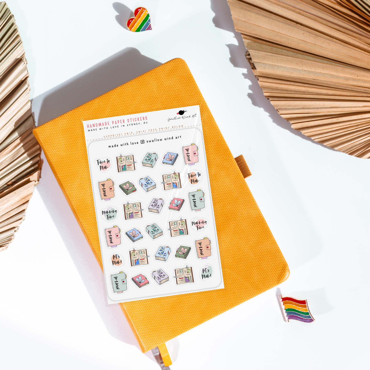 Sticker Sheet - Books & Flowers Aesthetic Planner Stickers