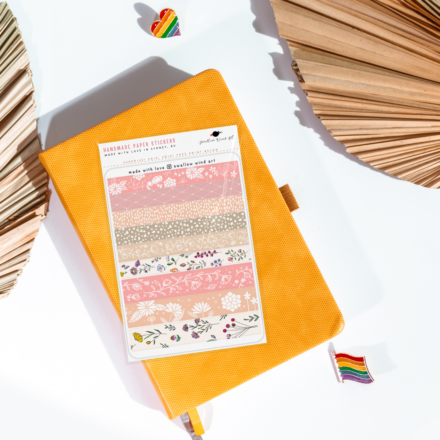 Sticker Sheet - Floral Washi Strip