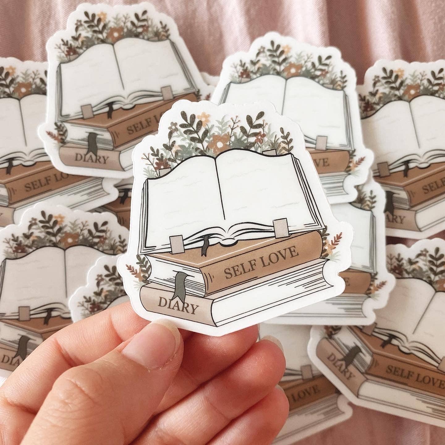 Book Stack Clear Sticker