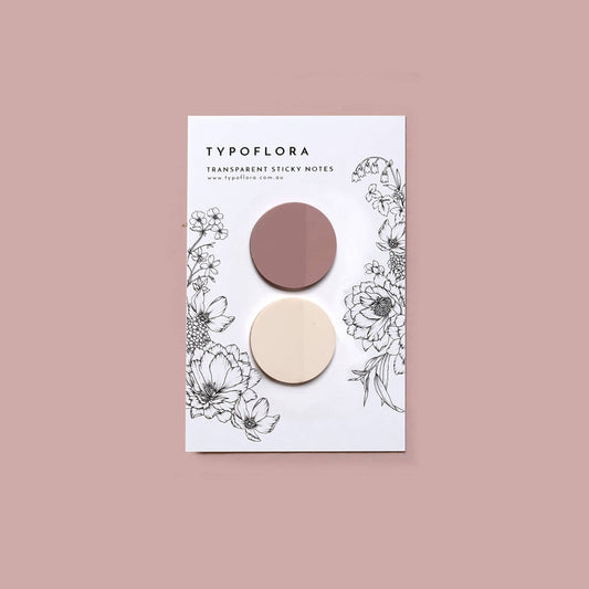 Transparent Sticky Notes - Rose + Cream Circle