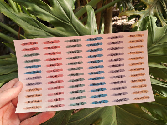 School Term Tracker - Paper Planner Stickers